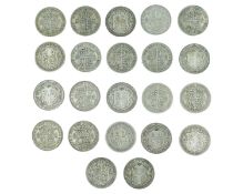 GB - A collection of half crown .500 silver pre-1947 coins,George V-George VI.