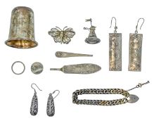 A selection of silver objects.