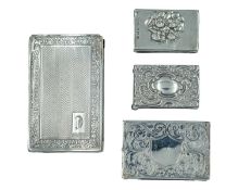 A selection of silver match box covers.