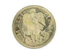 REPLICA TOUCH PIECE - A 9k Queen Anne replica touch piece coin, within case.