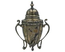 An Edward VII silver sugar shaker by Walker & Hall.