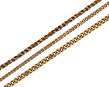 A selection of three 9k fine neck chains.