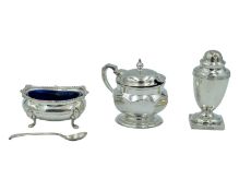 A selection of silver cruets.
