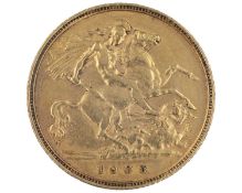GB - An Edward VII 1905 half sovereign gold coin.