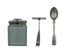 A selection of silver objects.