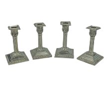 A pair of Victorian silver candlesticks by Hawksworth, Eyre & Co Ltd.