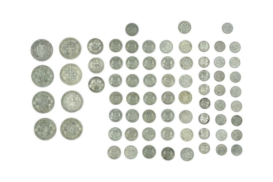 GB - A selection of pre-1947, .500 silver, George V-VI coinage. - Image 1 of 2