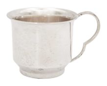 A silver Christening mug by Lee & Wigfull.