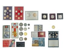 GB - A collection of special issue crown coins, 4 x proof sets, and a 1981 Royal Wedding gold foil s