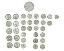 GB - A collection of pre-1947 .500 silver coinage, George V-George VI & a 1935 rocking horse crown.