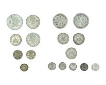 GB - A selection of .925 silver and .500 silver pre-decimal coinage. Edward VII to George VI.