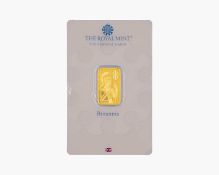 ROYAL MINT 5g GOLD BAR - A Britannia 999.9 fine gold 5g bar, in blister pack with card.