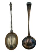 A George III silver Old-English pattern sauce ladle by Peter & Ann Bateman.