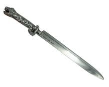 A twentieth-century Norse revival silver letter opener by Henrick Møller.