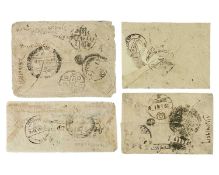 Nepal Stampless Covers x4.