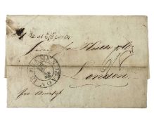 Pre stamp entire sent from Bremen to London.
