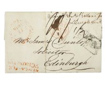 Pre stamp entire sent from Newcastle to Edinburgh.