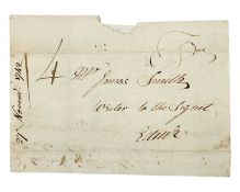 Early pre stamp entire sent from Dundee to Edinburgh.