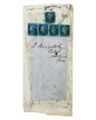 1841 2d blue x5 on cover.