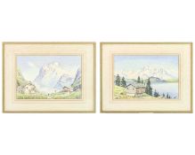 James GREIG (1861-1941) Two Alpine Views