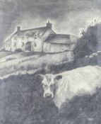 Sean HEWITT (1958) Cornish Cottage and Cow (1984)