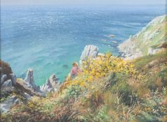 Ted DYER (1940) Turquoise Sea and Golden Gorse, Rosemergy