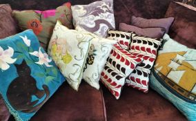 A collection of luxury cushions.