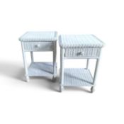 Lloyd loom style bedside tables.