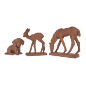 Drei Figuren Karlsruher Majolika