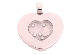Chopard - A ‘Happy Diamond’ heart pendant, the heart motif enclosing another heart, and five floatin