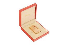 A gold-plated Dupont vintage gas lighter, signed and cased in presentation box.