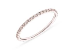 A diamond eternity ring, featuring forty round brilliant-cut diamonds, with an estimated total carat