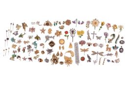 A large collection of jewellery items, the majority signed costume jewellery, including examples by 