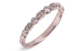 A diamond-set half eternity ring, with an estimated total diamond weight of 0.40ct, comprising five 
