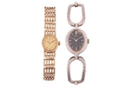 Two watches; The first a 9ct yellow gold Rotary wristwatch, featuring gold-tone dial with baton hand