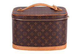 Louis Vuitton - a ‘Nice’ vanity case, 2005, monogram coated canvas with cowhide-leather trim, equipp