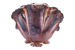 Christian Dior - A silver-plated, clam-shaped centrepiece; the realistically modelled, slightly open