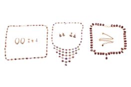 Three multi gem-set necklaces and other jewellery items; The first a multi-gem set necklace, featuri