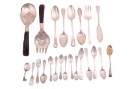 A William IV fiddle thread and shell pattern butter knife, London 1837 by William Eaton; together wi