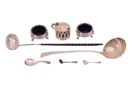 An Irish 18th Century silver shell design soup ladle, crested, Dublin, circa 1770, by Michael Keatin