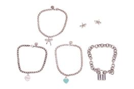 Tiffany - a collection of Tiffany and Co. silver jewellery, to include two 