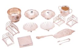 A Victorian silver baluster bowl, London 1894, 11.5cm diam.; a silver two-handled porringer, Birming