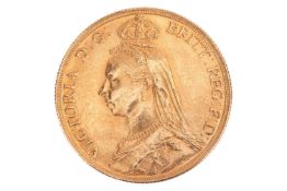 An 1887 Queen Victoria double sovereign, 'Jubilee Head' to the obverse, 16.0 grams.Damage to edge