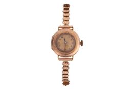 ‘14K’ Dress Watch with Rolled-Gold Strap Reference: 47657 Bezel: Smooth Case Material: Yellow Metal 