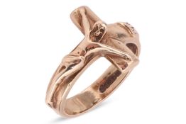 A 9ct gold crucifix ring, ring size L, 3.8 grams