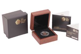 A 2013 Queen Elizabeth II Proof Quarter Sovereign, in original Royal Mint case of issue with paperwo