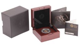 A 2014 Queen Elizabeth II Proof Quarter Sovereign, in original Royal Mint case of issue with paperwo