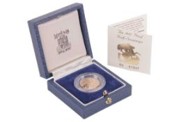 A 1985 Queen Elizabeth II Proof Half Sovereign, in original Royal Mint case of issue with paperwork,