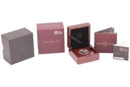 A 2015 Queen Elizabeth II Proof Quarter Sovereign, in original Royal Mint case of issue with paperwo