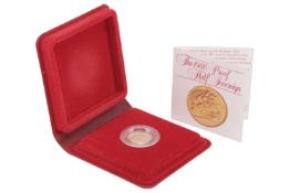 A 1980 Queen Elizabeth II Proof Half Sovereign, issued by the Royal Mint, in original red leather ca